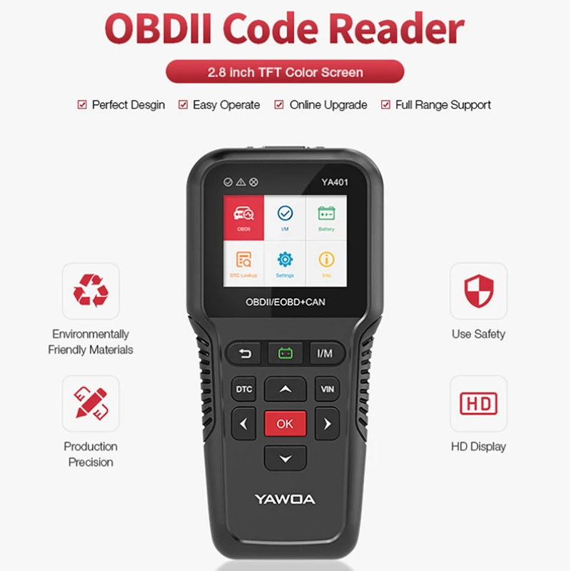 PROD 1005002948662472 Ediag YA401 OBD2 Scanner Tools Fault Code Reader
Auto Engine Light Check for All OBDII Protocol Car