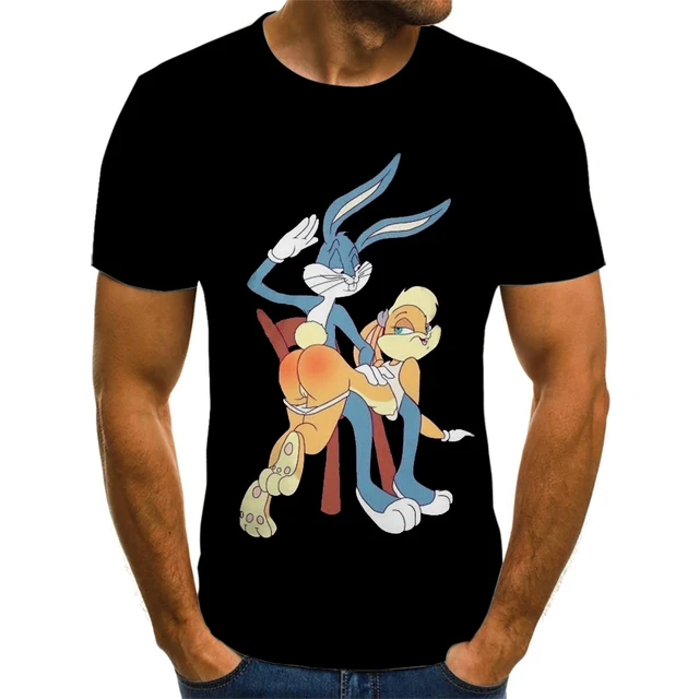 Men And Women 3d Printing T-shirt Cartoon Anime Spanking Rabbit  Short-sleeved Fashion Breathable T-shirt Sports Hedging T-shirt - T-shirts  - AliExpress