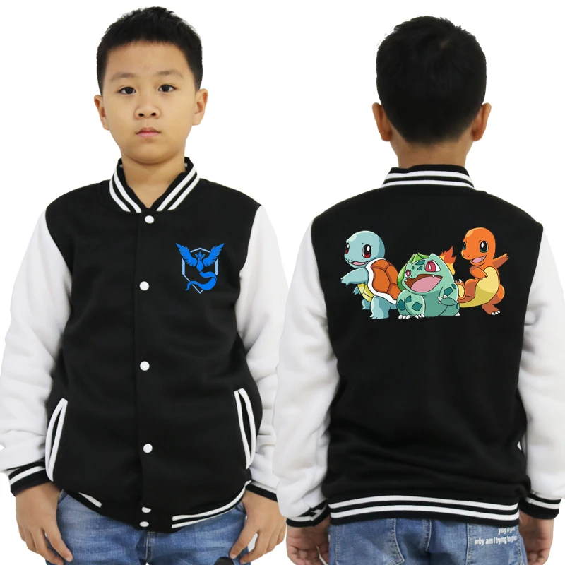 baseball jacket 14 Новинка; бейсбольная куртка с покемонами; толстовки для малышей; повседневная детская верхняя одежда с рисунком Пикачу; весенне-осенняя одежда для мальчиков и девочек - Цвет: baseball jacket 14