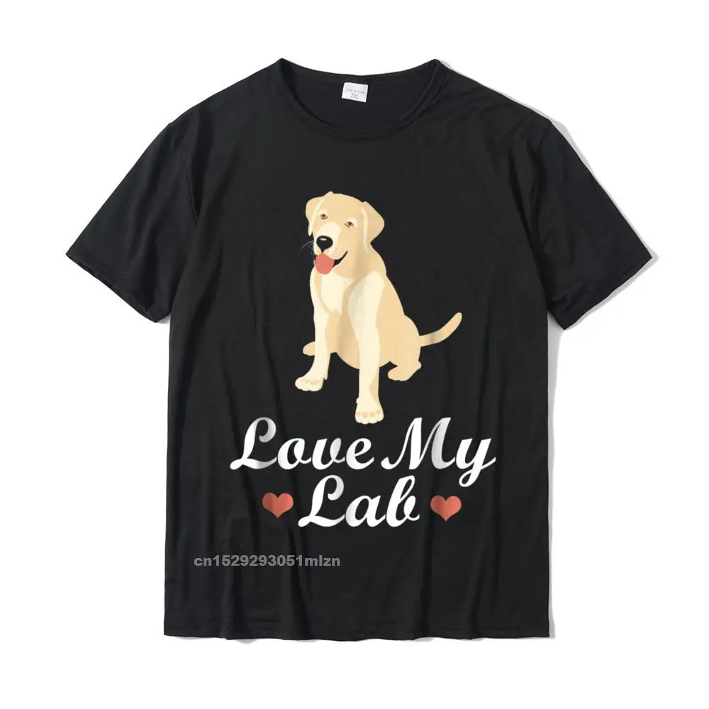 Summer Round Neck T Shirt Thanksgiving Day Tops & Tees Short Sleeve Funny 100% Cotton Fabric Family T Shirt Casual Mens Love My Lab Labrador Dog Animal Gifts For Lab Dogs T-Shirt__5042 black