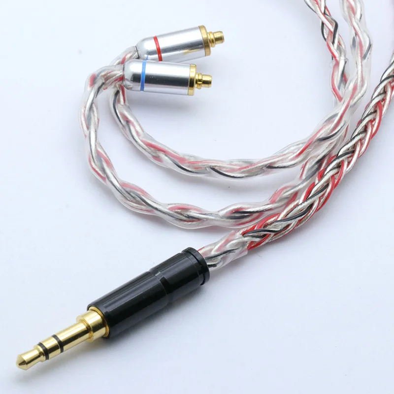 1,0 мм x 8 Core HIFI посеребренный обновленный кабель 3,5/2,5 Разъем MMCX/2Pin разъем для улучшения глубины саундстажа и присутствия