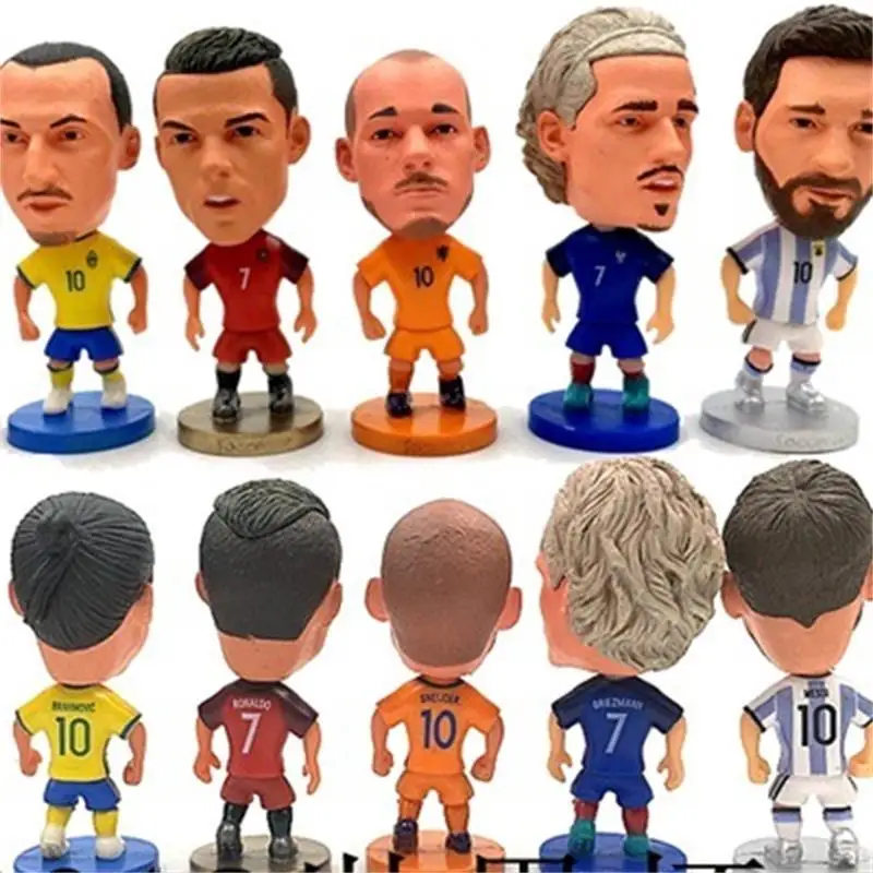 

1 pc Soccer Player Star MESSI&RONALDO&NEYMAR 2.5" Action Dolls Figurine football fans christmas gift Home Decoration Model Toy @