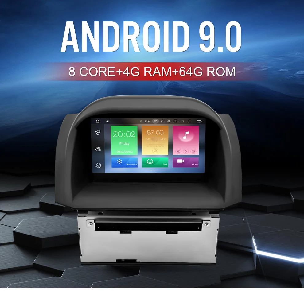 4G ram Android 9,0 стерео для автомобиля Ford Fiesta 2013- авто радио dvd-плеер gps навигация Bluetooth 2 Din Wifi Мультимедиа