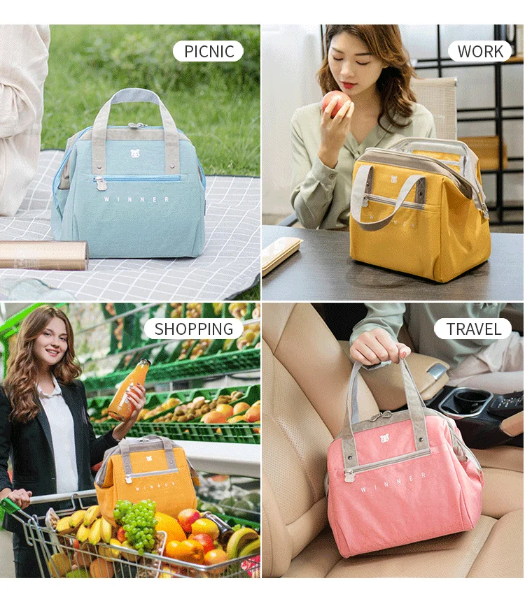 Portable Lunch Bag New Thermal Insulated Lunch Box Tote Cooler Bag Bento Pouch Lunch Container School Food Storage Bags Portable Lunch Bag New Thermal Insulated Lunch Box Tote Cooler Bag Bento Pouch Lunch Container School Food Storage Bags