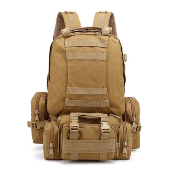 

50L Men Rucksack Tactical Backpack Hiking Bakcpack Military Bag Sport Bag Camping Travel Climbing Bagpack 4 in 1 Military Bags
