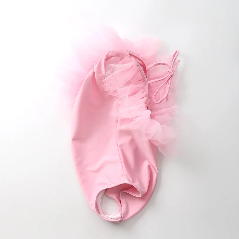Pink Милый детский кружевной купальник; цельный купальный костюм для девочек; купальный костюм с оборками для маленьких детей; дизайнерский купальный костюм; модная одежда - Цвет: Pink