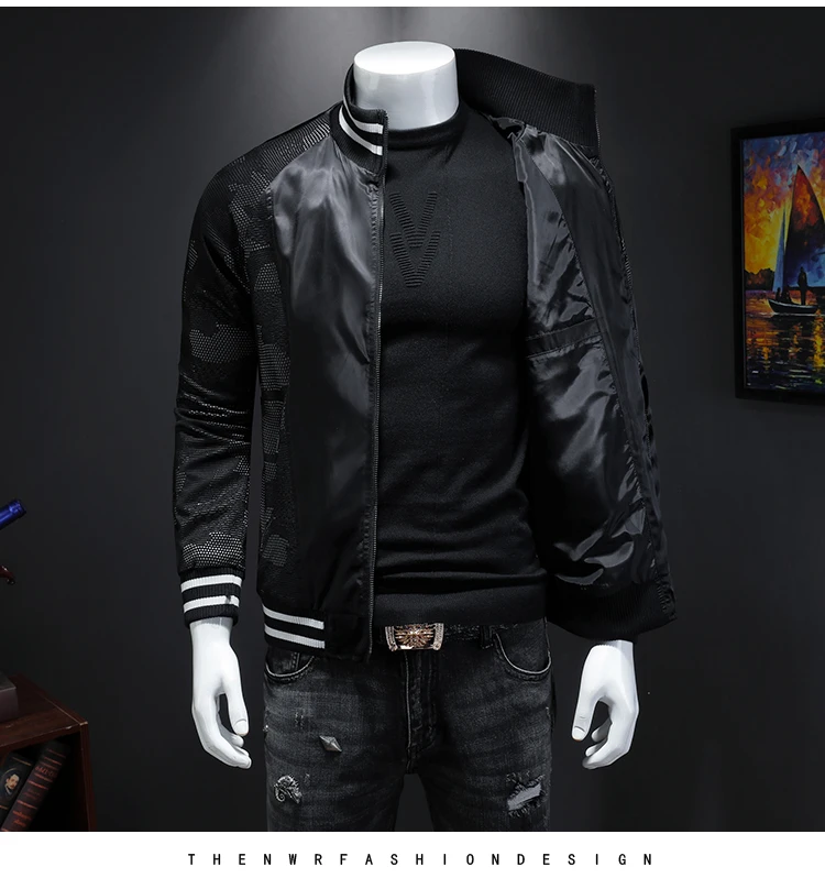 Qiu dong's personality and fashionable men's leisure take male article number 19357 P185 splicing stylish men jacket