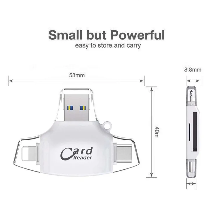 Акция 4 в 1 OTG USB C кард-ридер Micro USB дата-ридер/записывающее устройство для micro SD карты для iphone 11 11 Pro 11 Promax Xs 8 plus