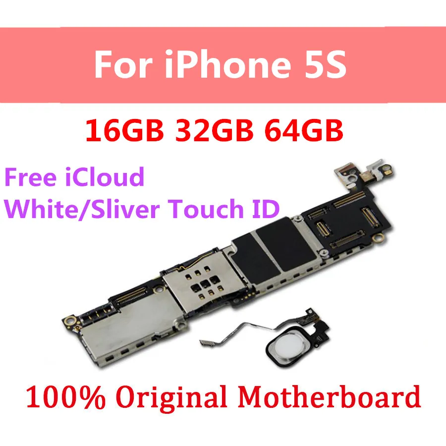 Разблокированная материнская плата для iPhone 5S, 5S материнская плата с/No Touchc ID для 5S, материнская плата 16 ГБ 32 ГБ 64 ГБ с IOS
