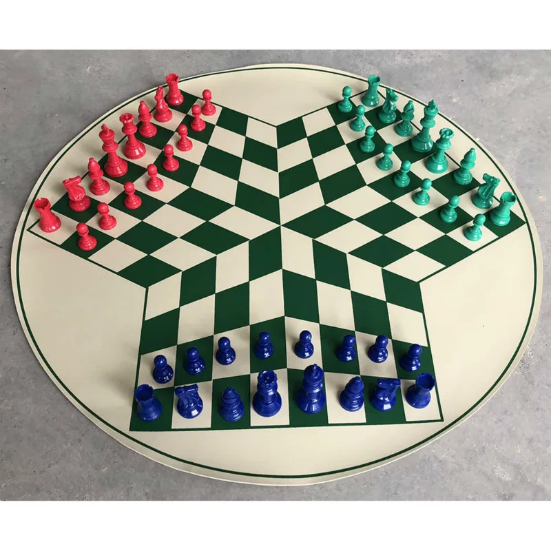 Three Player Chess Set 65cm Chess Board Game Pvc Chessboard King High 77mm Chess Pieces 3 Person Medieval Chesses Games Checker Chess Sets Aliexpress