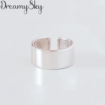 

Vintage Silver Color Smooth Rings for Women Wedding Adjustable Antique Statement Rings Anillos