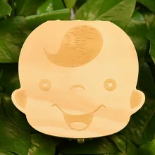 Мужская и женская детская коробочка для молочных зубов детская твердая деревянная коробка для зубов Деревянный чехол для хранения лиственных зубов Lanugo Коллекционная коробка