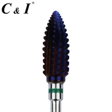 Сверло для ногтей с фиолетовым покрытием Texas Tornado для электрической маникюрной машины, размер грубого-с