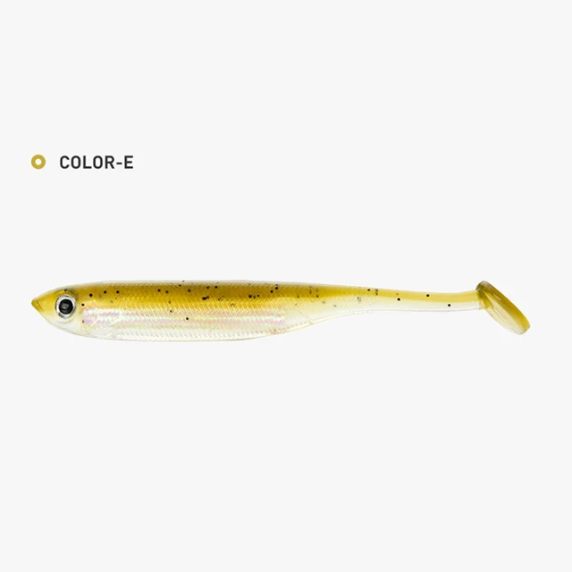 B&U 10cm 12.8cm Fishing Soft Bait T Tail fish artifical bait Fishing Lures Rainbow Color Sequin Swing Fishing Spinner Bait BROWN