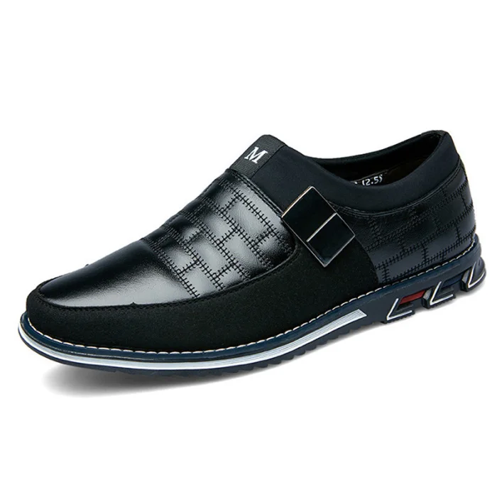Men Casual PU Leather Shoes Loafers Breathable Non Slip Rubber Sole Walking Shoes H66
