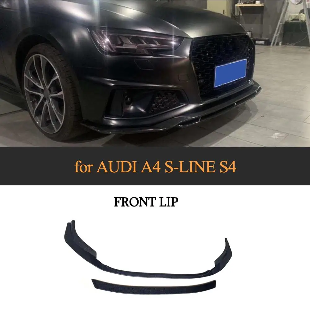 Автомобильный передний бампер для губ разветвители для Audi A4 Sline Sport S4 седан бампер из углеродного волокна спойлер