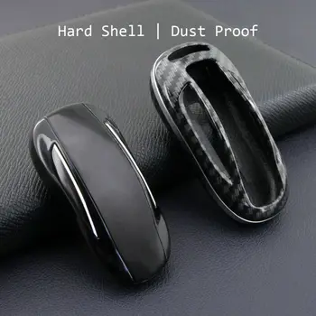 

For Tesla Model X 2016-2019 Car Key Case 1PC Carbon Fiber Case Holder Strong signal Hard housing
