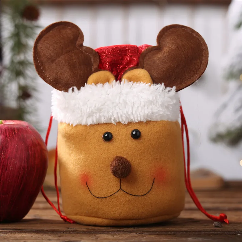 13x10 см рождественские подарочные пакеты для конфет, шнурок, закуска, упаковка для яблока, чехол, сумка, Рождественская вечеринка, дерево, подвесные украшения