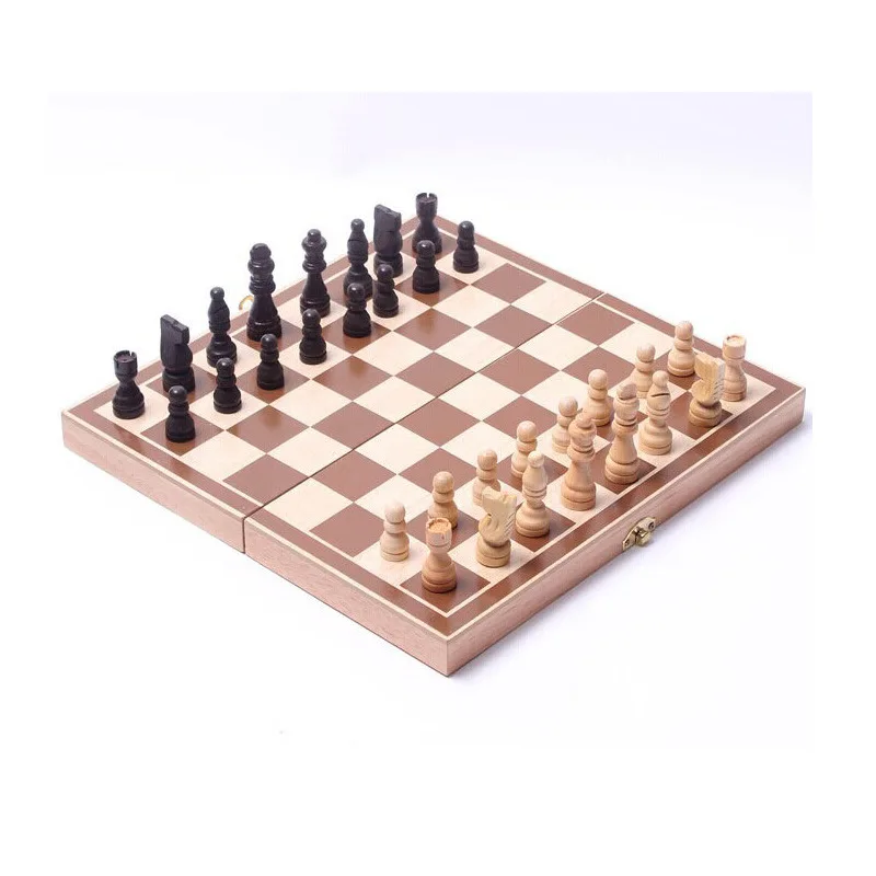 

SOURCE Goods Wood Plaid Blocks Chess Set 30*30 Folding Chess Foreign Trade a Generation of Fat