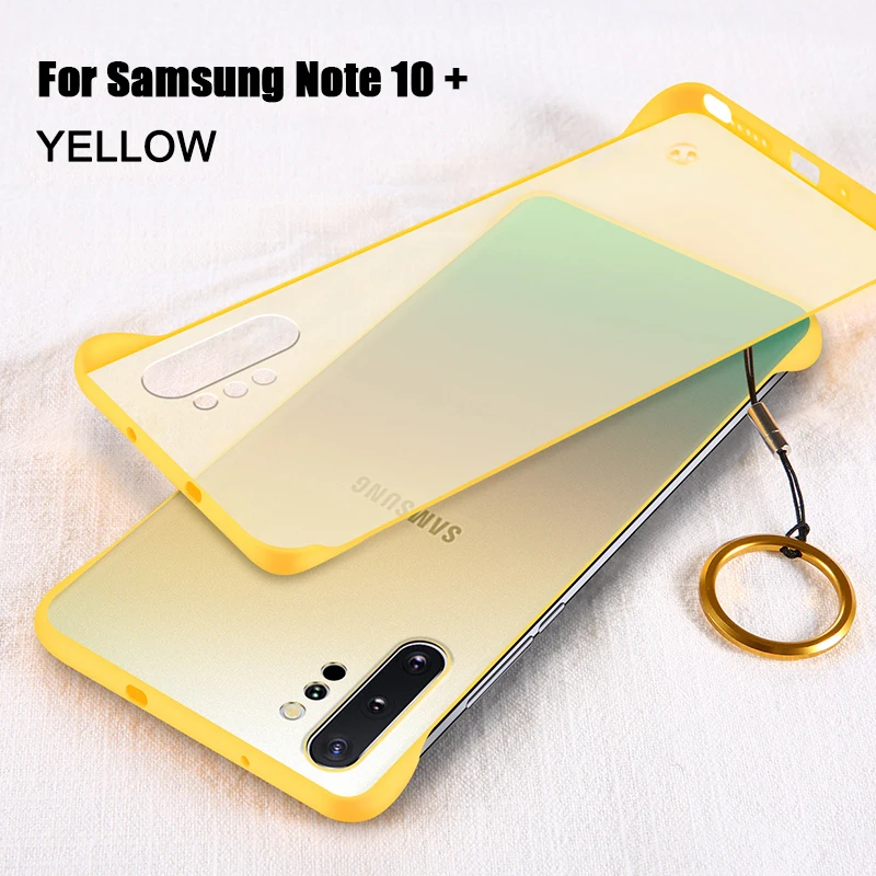 Бескаркасный чехол для samsung Galaxy Note 10, чехол, Ультратонкий матовый ПК, ударопрочный чехол для задней панели samsung Galaxy Note 10 Plus 5G - Цвет: Note 10 Plus Yellow