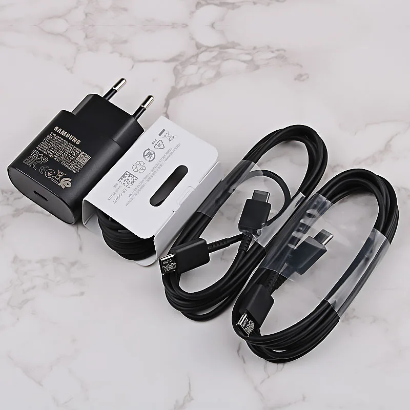 5v 3a usb c Original Samsung Galaxy Note 10 25W Super Fast Charging Adapter PD Charger 100CM USB C To USB C Cable For S20 Ultra S20+ A71 A91 65 w charger