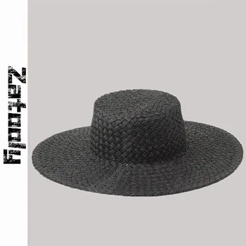 

2020 Women Summer Fashion Handmade Hollow knitting eaves sunscreen Flat roof Papyrus Ladies Cap Formal hat Sun Hats for girl