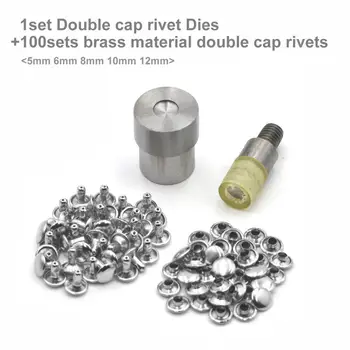 

1Set Double Cap Rivets Dies Mould Tool For Hand Press Tool Machine And 100sets Brass Material Double Cap Rivets