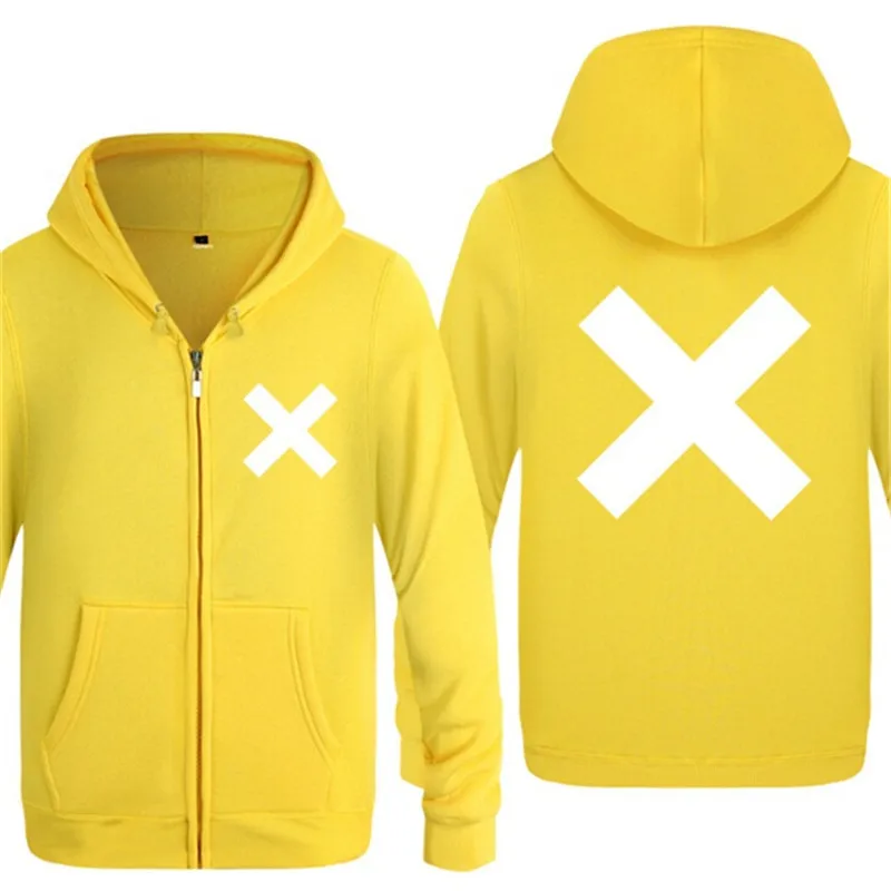 yellow hoodie 11 Мужская толстовка с капюшоном The XX Rock Band с принтом на молнии, мужская флисовая куртка в стиле хип-хоп с длинным рукавом, пальто, Толстовка для скейта, мужская Толстовка - Цвет: yellow hoodie 11