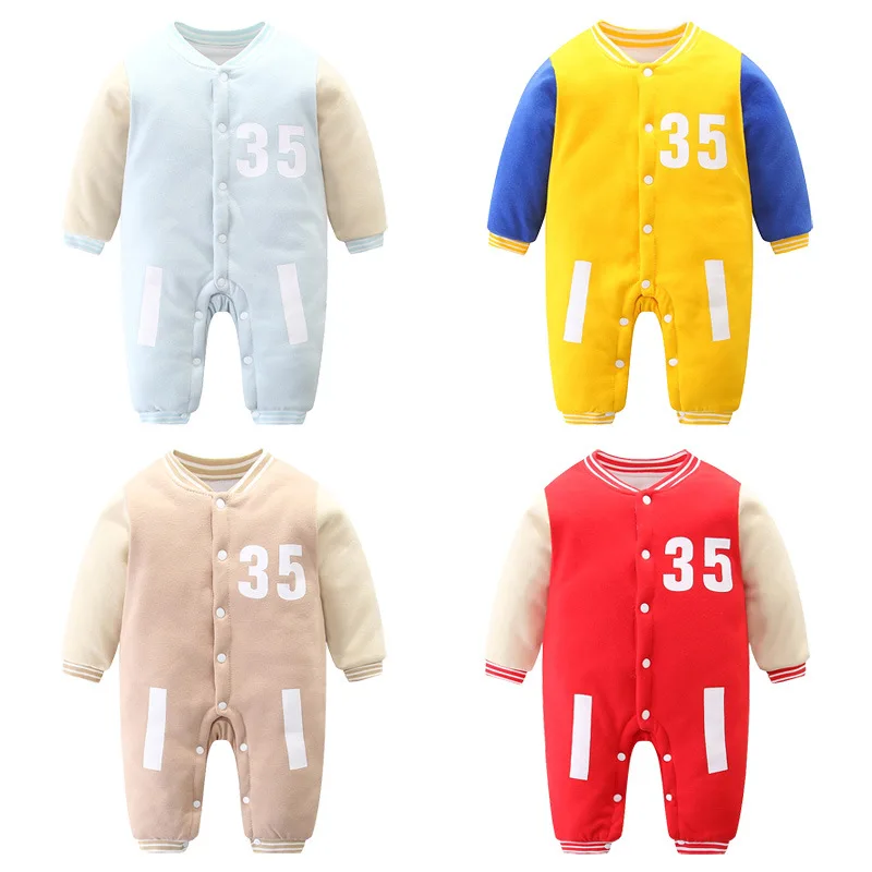 Комбинезоны для маленьких мальчиков и девочек Осенний комбинезон с длинными