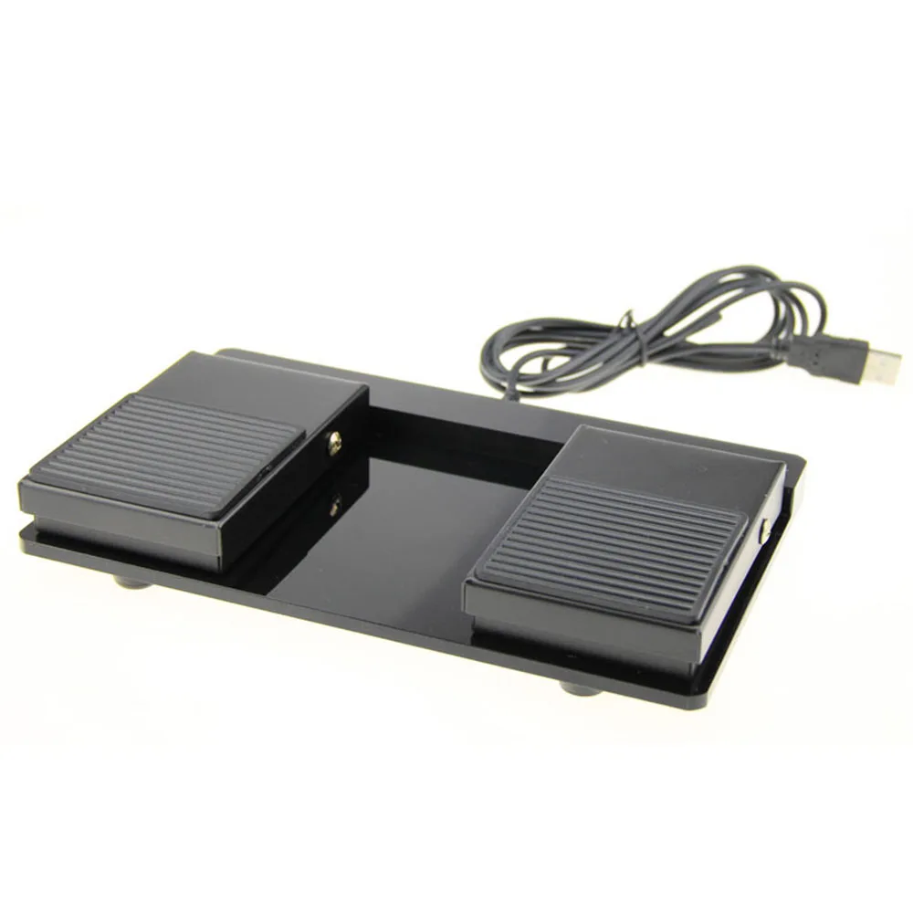 double foot keyboard Hfбезопасности USB двойной ножной переключатель педаль Управление клавиатура мышь пластик Нескользящая металлическая мгновенная электрическая мощность педаль переключатель - Цвет: double foot keyboard
