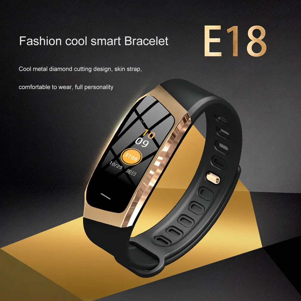 E18 Smart Bracelet Blood Pressure Heart Rate Monitor Fitness Activity Tracker Smart Watch Waterproof Sport Band for Men Women