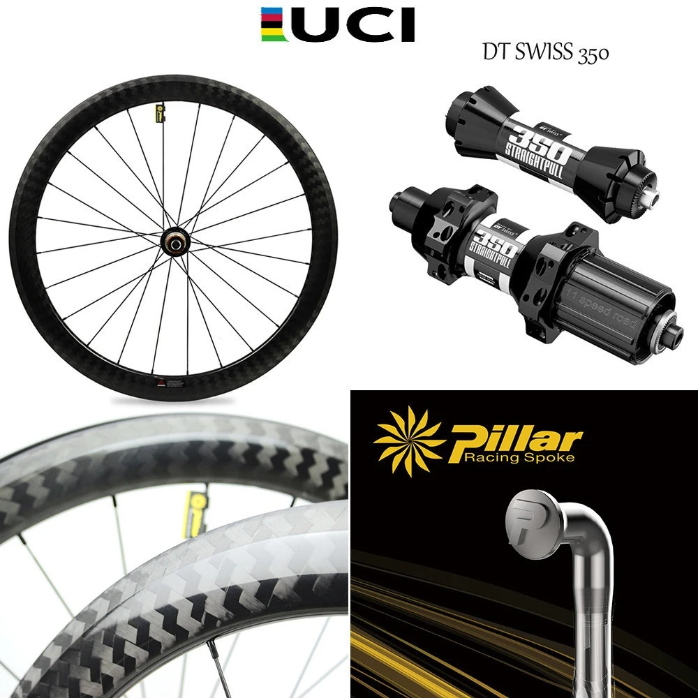 ELITEWHEELS DT Swiss 350 Series Carbon Road Bike Wheel Aero 50X27mm Wider 700c Rim Pillar PSA1420 Spokes Light Weight Wheelset