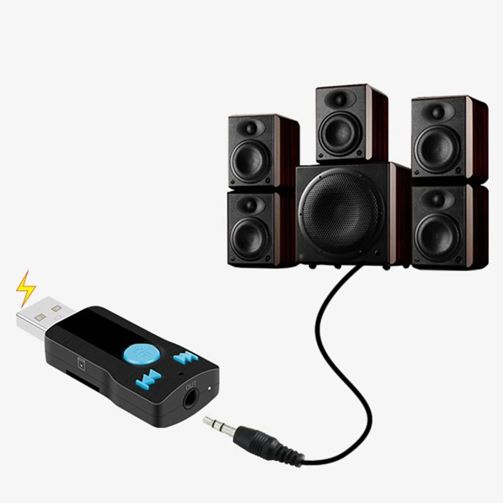 Автомобильный беспроводной Bluetooth 3,0 USB аудио приемник Громкая связь говорящий MP3 отключение памяти Поддержка Micro SD карты