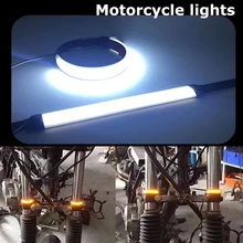 Мотоциклетный светильник, светодиодный сигнал поворота, 20 Вт, Светодиодная лента, белый, красный, желтый, зеленый, розовый, светодиодный мото декоративный светильник, s лампа 12 В