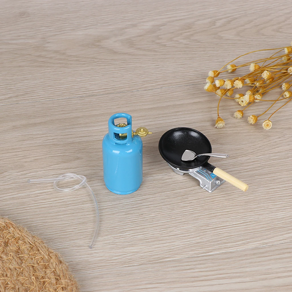 1/12 Dollhouse Miniature Kitchen Gas Stove Tank Utensils Tools Cookware Set 1/12 Dollhouse Miniature Kitchen Gas Stove Tank Utensils Tools Cookware Set