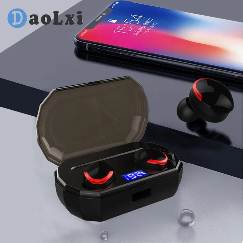 Беспроводные наушники DaoLxi Power Bank Bluetooth 5 0 беспроводные с зарядным отсеком