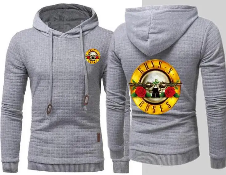 Осенняя мужская Толстовка guns N' Roses guns and Roses, тонкие куртки с капюшоном, мужские куртки, мужская повседневная спортивная одежда, уличная брендовая одежда - Цвет: Серебристый