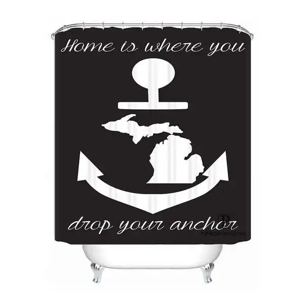 Shower Curtain Пользовательские якорь клуб моды Водонепроницаемый душ Шторы Главная Ванна Ванная комната s крючки полиэфирной ткани Multi Sizes180509-10 - Цвет: Shower Curtain
