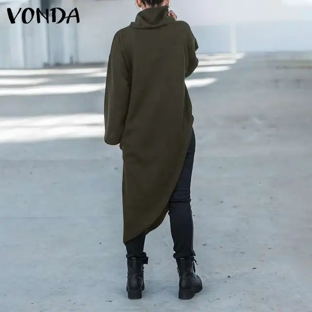Пальто vonda женское с длинным рукавом модная Асимметричная