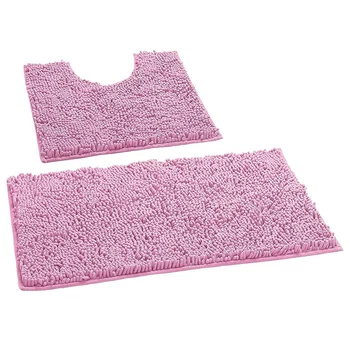 

Bathroom Carpet Chenille Plush Bathroom Anti-Skid Floor Mat Set, Soft Plush Anti-Skid Bathroom Carpet + Toilet Mat