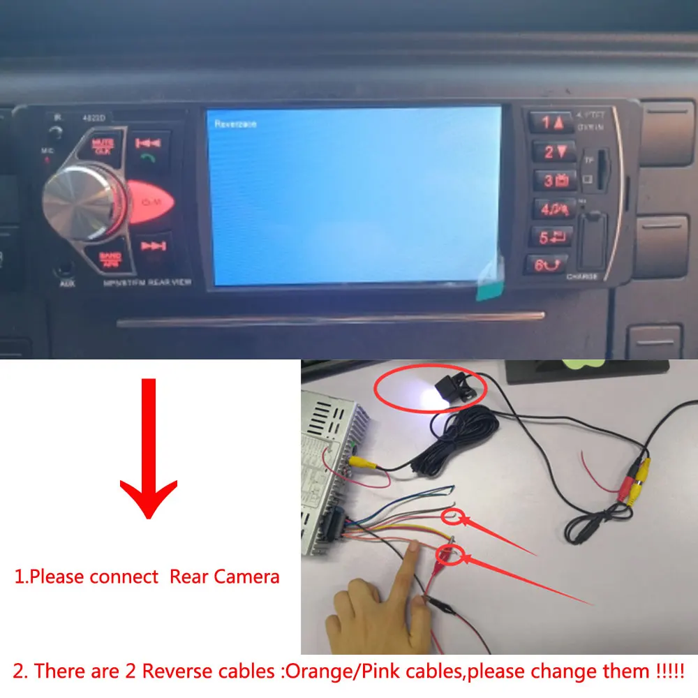 HIKITY 4022D Car FM Radio & Bluetooth Audio Player (how to solve the blue screen or the "No Signal" issue when reversing)