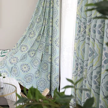 

Green and Green Modern Curtains for Living Dining Room Bedroom Boutique Simple Polyester Cotton Nordic Printed Curtains Fabric