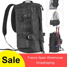 Fishing Bag Folding Black Cylindrical Large Capacity Fishing Tackle Backpack Tackle Storage Bags Travel Carry Bag Black