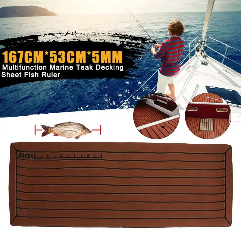 

Self-Adhesive 167*53CM*5MM Foam Teak Decking EVA Foam Marine Flooring Faux Boat Decking Sheet Accessories Marine