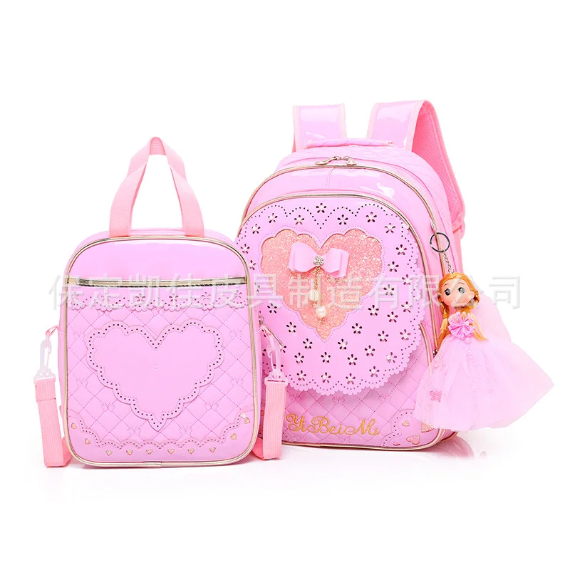 

Ebeid Slave Children Shoulder School Bag Three-piece Set Girl'S PU Leather Waterproof Backpack Support One's
