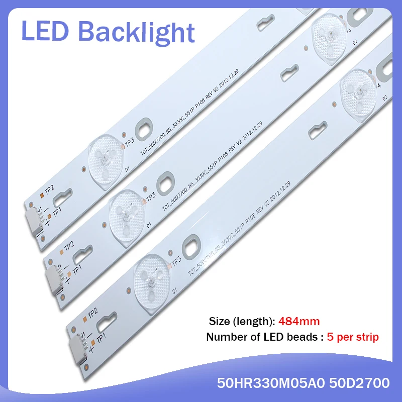 LED Backlight strip 50D2700 50HR330M05A0 V2 for TCL 50FS3800 50FA3213 TOSHIBA 55L510U18 LVF500AU0T E4 4C-LB500T-YH2