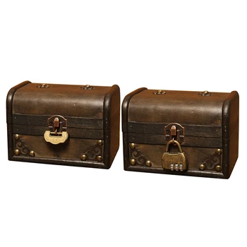 

European-Style Nostalgic Storage Box Desktop Storage Sundries Small Box Props Home Decoration Wooden Box