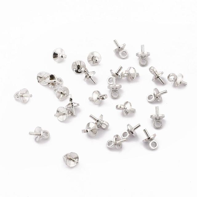 Gold Rhodium Eye Pin Pendant Charm Connector Bail Beads End Cap For Jewelry Making Earring Bracelet Hanging Accessories
