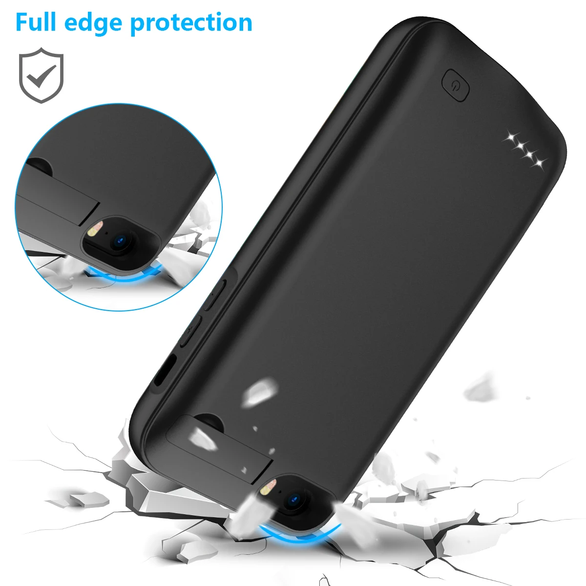 Для iPhone SE 5SE 5 5S 4500mAh аккумуляторная Внешняя батарея резервного копирования защитный чехол зарядное устройство крышка с Скрытая скобка