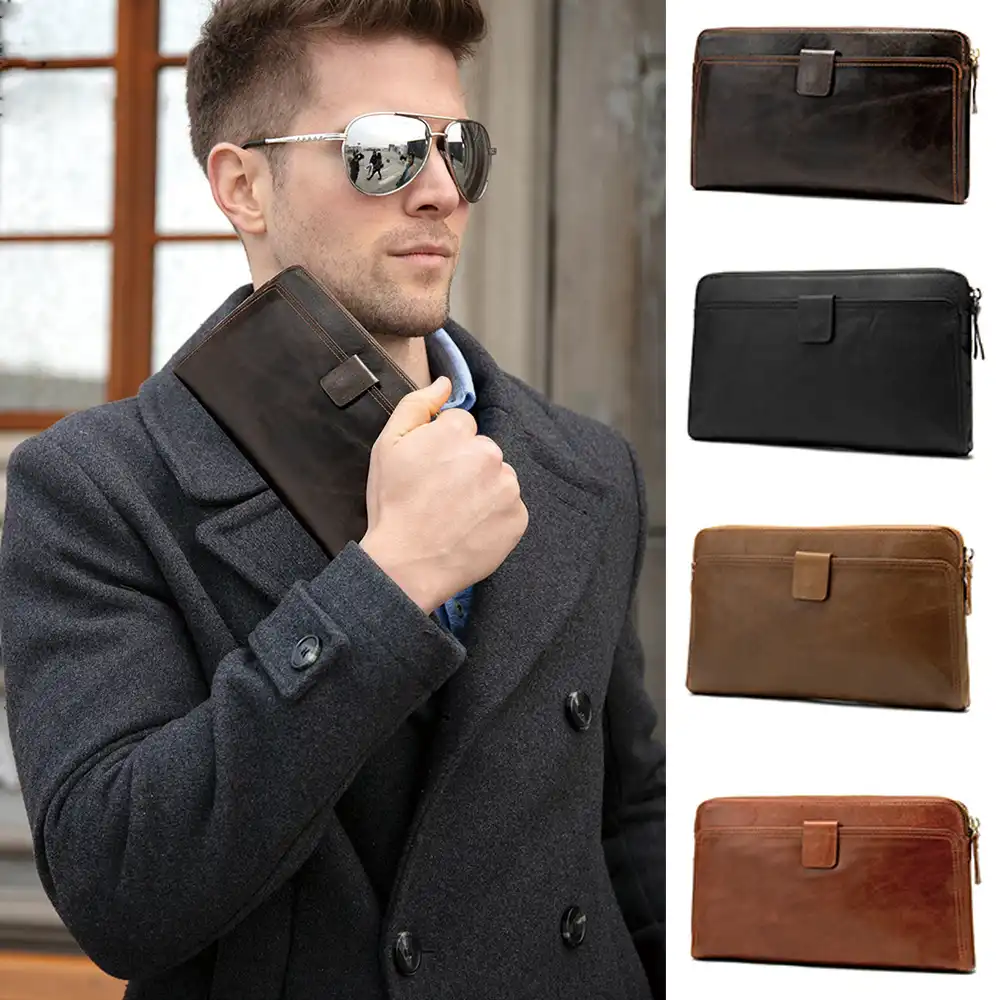 male hand purse